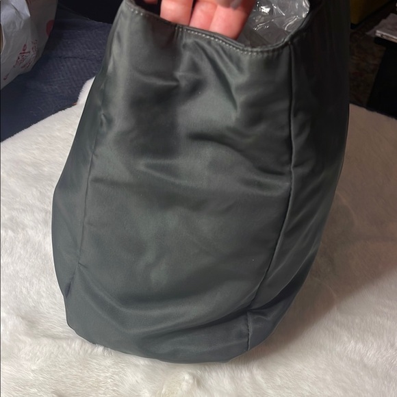 Prada -Tessuto Pecono- Dark Gray Nylon Tote Bag - Picture 6 of 16